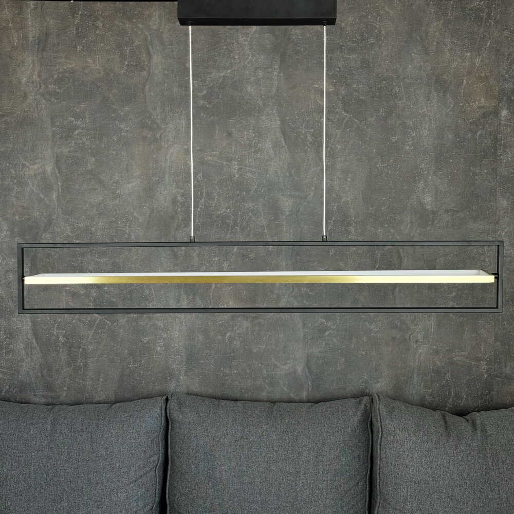 Светильник LED smart PRADA-Р с пультом 90Вт 3000-5000K 5000Lm Прямоугольный Черно-золотой 220745